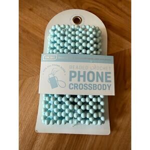 The Micase Light Blue Beaded Crochet Phone Crossbody